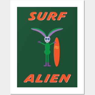 Surfing Alien Posters and Art